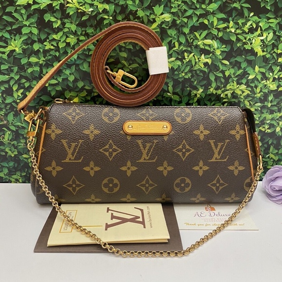 β€οΈβπ©ΉSOLDβ€οΈβπ©Ή Louis Vuitton Eva Monogram Chain Clutch Purse Crossbody (AA3102) - Picture 15 of 16